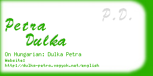 petra dulka business card